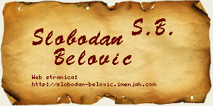 Slobodan Belović vizit kartica